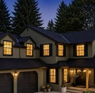 Open house in Sammamish at dusk